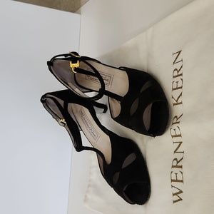 Werner Kern women's black suede dance shoes size 7 1/2